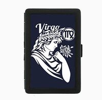 Virgo Astrological Sign Horoscope Black Cigarette Case Holder Wallet RFID-blocking