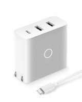 ZMI zPower 3-Port Travel Charger: 45W USB-C PD and 18W-Split Dual USB-A Wall Charger (White) [Note: This is Not a 45W PPS Charger for Galaxy Note10+]