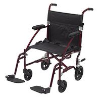 Drive Fly Lite Ultra Lightweight Transport Wheelchair, Burgundy, Model - DFL19-RD