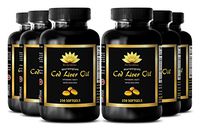 Digestive aid Supplements - Norwegian COD Liver Oil - Fish Oil Eye Health - 6 Bottles 1500 softgels
