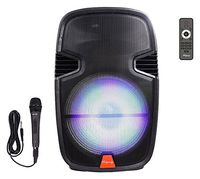 Ridgeway QS-3715BR Professional 15" Outdoor Portable PA Wireless Bluetooth Speaker with FM Radio AUX LED Light