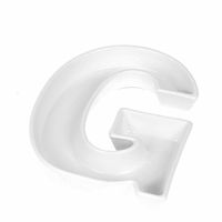 Coffeezone Porcelain Candy Dishes Letter Shaped Small Nuts Plate for Wedding Party Decor (Letter G)