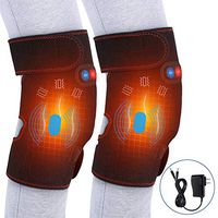 Heated Massage Knee Brace for Men and Women, Adjustable Heated and Massage Knee Heating Pad Thermal Heat Therapy Wrap Hot Compress for Cramps Arthritis Pain Relief Injury Recovery (1 Pair)