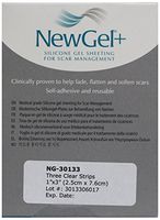 NewGel+ Silicone Gel Sheet for Scars, 1 x 3 Inch, Clear, 3 Count