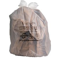 Plasticplace 40-45 Gallon Compostable Trash Bags, 0.85 Mil, 33"W x 48"H, Clear, 50/Case