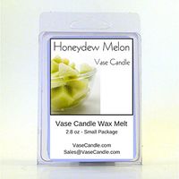 Vase Candle 2 Honeydew Melon Melts | 2.8 oz Premium Highly Scented Soy Paraffin Wax Tarts | 50 Hours