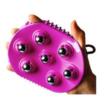 Total house Stainless Steel Massage Ball Glove - Body Massage Ball - Exfoliation, Body Massage 2 in 1 - Acupressure & Cellulite Removal - Purple