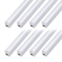 (Pack of 8) LED T5 Integrated Fixture 4FT, 20W, 2200lm, 6500K (Super Bright White),Utility led Shop Light, LED Ceiling Light and Under Cabinet Light, Corded Electric with Built-in ON/Off Switch