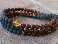 The Art of Cure Healing Jewelry & Mala meditation beads (108 beads on a strand) (lava)