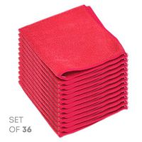 Super Soft Microfiber Cleaning Cloth - Set of 36 Green Washcloths - 12 x 12 Inches - By Etienne Alair