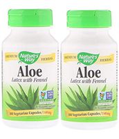 Nature's Way Aloe Latex 140 Milligrams with Fennel for Occasional Constipation Premium Herbal Supplement (100 Vegetarian Capsules) Pack of 2