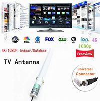 SZHHDX [Upgraded 2019] 4K/1080P Indoor/Outdoor VHF UHF High Gain Digital HD HDTV DTV Thin Compact TV Stick Antenna with 14ft Coaxial Cable (White)