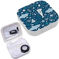 Portable Contact Lens Case Box Travel Kit Mirror + Bottle + Tweezers Container Holder [ Underwater Cute ]