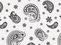 PAISLEY FLOURISH BLACK Recycled120~20"x30" Half Ream Tissue Prints (2 unit, 120 pack per unit.)