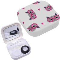Portable Contact Lens Case Box Travel Kit Mirror + Bottle + Tweezers Container Holder [ Funny Pussy ]