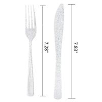 Disposable Plastic Strong Knives Forks Cutlery Set 200 BBQ Party Sl
