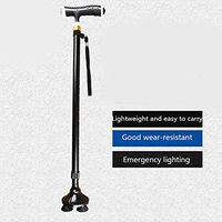 WW Old People Crutches Aluminum Alloy with Lights Ultra-Light Non-Slip Medical Care Small Four-Foot Stick