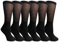 Yacht & Smith 6 Pairs Men and Women Value Pack of Ring Spun Cotton Crew Diabetic Nephropathy Socks