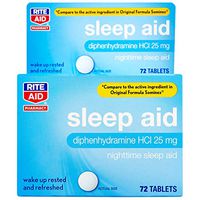 Rite Aid Pharmacy Sleep Aid Nighttime Tablets, Diphenhydramine HCl, 25mg - 72 Count
