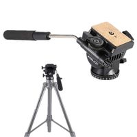 Video Head VT-1510 Heavy Duty Camera Tripod Drag Pan Tilt Head with Quick Release Plate 1/4" Screws for Canon Nikon Sony DSLR Camera Camcorder Filming