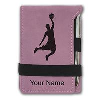 Mini Notepad, Basketball Slam Dunk Man, Personalized Engraving Included (Pink)