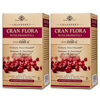 Solgar Cran Flora with Probiotics Plus Ester-C, 60 Vegetable Capsules - 2 Pack - Supports Urinary Tract, Immune & Intestinal Health - Cranberry Powder for Digestion - Non GMO - 30 Servings Per Pack