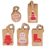 LiDiYa Paper Tags, Gift Tags, Price Tags with String Craft Tags with Matching Jute String for Christmas Wedding Party Holiday Favor Gift Wrapping (50pcs)