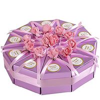 Colorido 10 Pcs Creative Rose Flower Bow Triangle Cake Case Married Wedding Candy Box size Medium (# C)