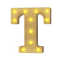 YOUZONE LED Marquee Letters LED Letter Lights Alphabet Light Up Sign Decoration Letters A - Z Symbol & for Wedding Birthday Party Battery Powered Christmas Lamp Night Light Home Bar Decoration (T)