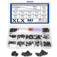 XLX 340PCS 12 Kinds M2 M2.5 M3 Laptop Notebook Machine Screw Set Stainless Flat Cross Recessed Pan Head Screw Assortment Kit with A Screwdriver Computer Accessory Screw Replacement Repair Kit