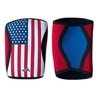 Athlos Fitness Knee Sleeves for Compression and Joint Pain Relief - Neoprene Sleeves for Fitness Weightlifting Powerlifting Sports and Squats 5 mm - American Flag - XX-Large (2 Per Pack)