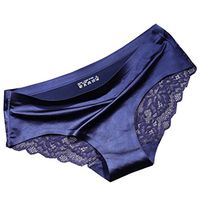 SONGLIN Women's Bikini Hipster Panties Breathable Low Rise Lace Briefs Underwear (Deepblue, L)