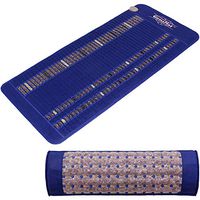 GemsMat - Isabella- Far Infrared Amethyst Jade Obsidian Crystal Stone Blue Mat (59"L x 24"W) - Capri 100% Amethyst Blue Pillow Combo - FIR Therapy -FDA Registered Manufacturer - Heating Pad