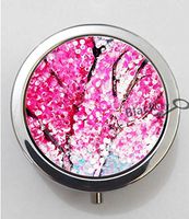 BlackKey Pink Sakura Japanese Cherry Blossom 3-Compartment Decorative Pocket Gift Box Case Organizer for Pill, Color 1-837