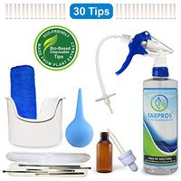 EARPROS Ear Wax Removal Tool Kit - with 25 Bio-Based Tips - Ear Cleaner Ear Washer Bottle System Ear Irrigation Ear Cleaning Ear Lavage Impacted Cerumen (BLUE)