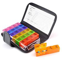 Weekly Large Pill Organizer (4-Times-Day)-7 Day Portable Travel Prescription &Medication Pill Case Moisture-Proof 28 Detachable Compartments (4x7) Pill Box Container