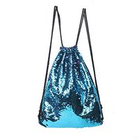 Girls Fashion Simple Large-Capacity Drawstring Bundle Pocket Backpack, New Sequins Girls Casual Sports Travel Shoulder/Backpack, Zippered Pockets Can Be Put Mobile Phone Change, Etc.