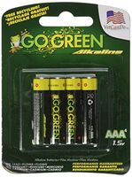 Go Green Power Inc. AAA Alkaline Batteries, 4 Count