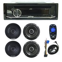 JVC KD-RD97BT Single Din Car Stereo Receiver + 4 Pioneer TSG1645R 6.5-Inch 2-Way 250W Car Speakers (2 Pairs)