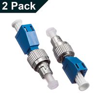 2-Pack Fiber Optic Adapter, FC Male to LC Female Hybrid Optical Fiber Convertor Connector FTTH Optical Equipment Compatible with Visual Fault Locator ...
