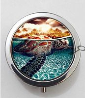 BlackKey Sea Turtle Animal 3-Compartment Decorative Pocket Gift Box Case Organizer for Pill, Color 1-385