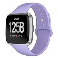 Kmasic Sport Band Compatible with Fitbit Versa/Fitbit Versa 2/Fitbit Versa Lite Edition, Soft Silicone Strap Replacement Wristband Versa Smart Fitness Watch, Large, Lavender