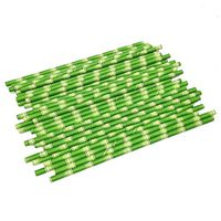 Tharv❤ 25pcs Biodegradable Paper Drinking Straws Birthday Party Wedding Supplies Decor Green
