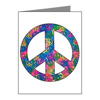 Note Card Peace Symbols Inside Tye Dye Symbol