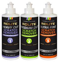Rolite's 3 Step Scratch Removal System for Plastic & Acrylic (8 fl. oz.) with Heavy Cut, Medium Cut and Ultra Fine Combo Pack - RSR3STEP8zCP