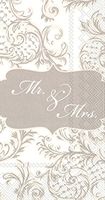 Ideal Home Range 16 Count Paper Guest Towel Napkins, Mr & Mrs Wedding