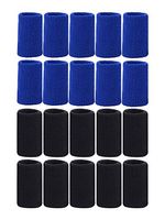 Mudder 20 Pieces Finger Sleeves Thumb Braces Support Elastic Compression Protector Braces for Relieving Pain Calluses Arthritis Knuckl (Black, Blue)