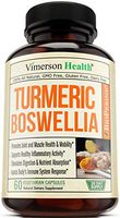 Turmeric Curcumin with BioPerine, Boswellia and Ginger. Advanced Turmeric Combination. Promotes Healthy Cartilage Function. Vegan, Gluten-Free, Non-GMO, Natural. 60 Vegetarian Capsules.