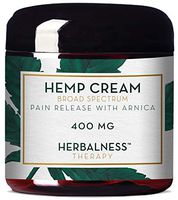 HERBALNESS - Hemp Cream 400 mg for Immediate Pain Relief & Release - Anti-Inflammatory - All Natural Organic Ingredients - Unscented - 4 FL oz. (120 ml)