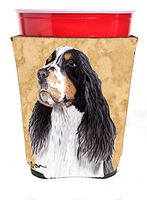 Caroline's Treasures SC9134RSC Springer Spaniel Red Solo Cup Beverage Insulator Hugger, Red Solo Cup, multicolor
